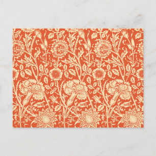 Cartão Postal Art Nouveau Carnação Damask, Mandarin Orange
