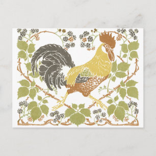 Cartão Postal Art Nouveau Chickens