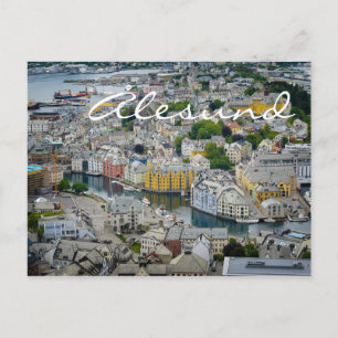 Cartão Postal Art Nouveau cidade de Alesund, Noruega