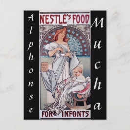 Cartão Postal Art nouveau, comida do bebê Nestle por Alphonse Mu
