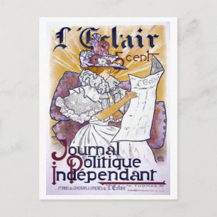 Cartão Postal Art Nouveau Diário Político Francês