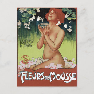 Cartão postal Art Nouveau - Fleurs de Mousse