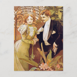 Cartão Postal Art Nouveau Flirt