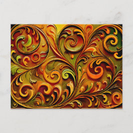 Cartão Postal Art Nouveau floral design