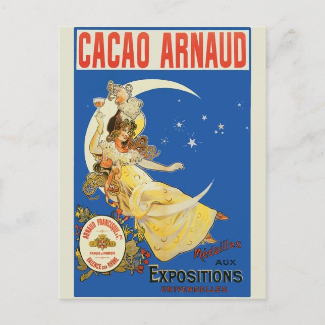 Cartão Postal Art Nouveau Mulher e Champanhe (Frente)