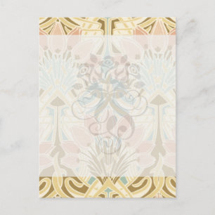 Cartão Postal art nouveau natural padrão floral arte