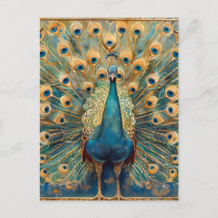 Cartão Postal Art Nouveau Peacock