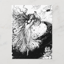 Cartão Postal Art Nouveau Polocromo Oz Preto e Branco
