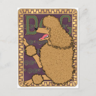 Cartão Postal Art Nouveau Poodle
