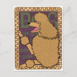 Cartão Postal Art Nouveau Poodle