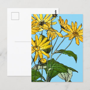Cartão Postal Art Nouveau Sunflower