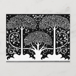 Cartão Postal Art Nouveau Tree Beardsley Pattern