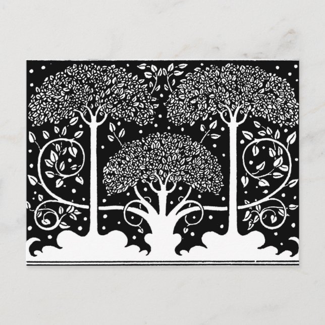 Cartão Postal Art Nouveau Tree Beardsley Pattern (Frente)