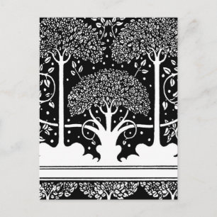 Cartão Postal Art Nouveau Tree Beardsley Pattern