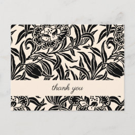 Cartão Postal Art Nouveau Vintage Botanical Floral Pattern 
