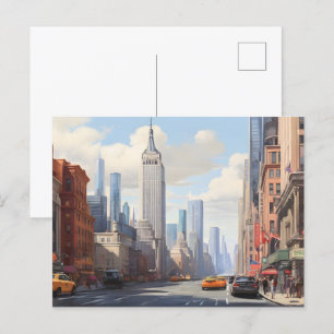 Cartão Postal Arte a aquarela de Nova Iorque