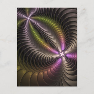 Cartão Postal Arte abstrata brilhante e colorida de fractal 3D