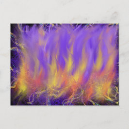 Cartão Postal Arte Abstrata Cristã Profética Fogo do Espírito Sa