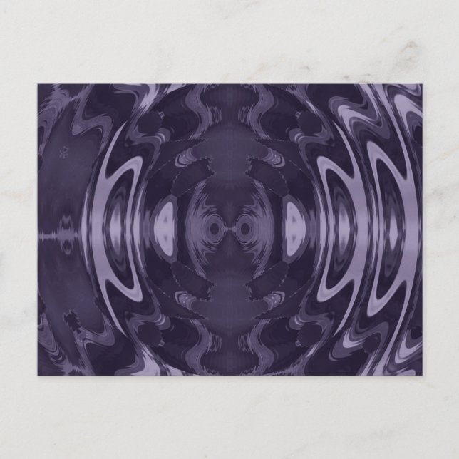 Cartão Postal Arte Abstrata de Padrão de Espelho Líquido Roxo (Frente)