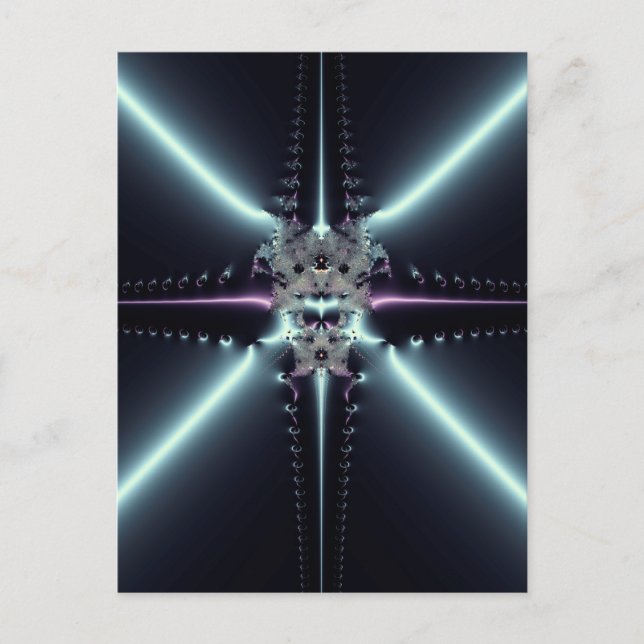 Cartão Postal Arte abstrata estrela azul (Frente)