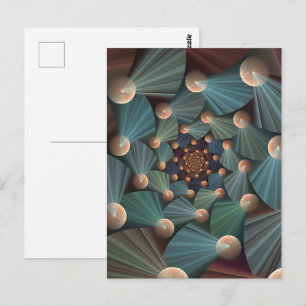 Cartão Postal Arte Abstrata Fractal Com Profundidade Marrom Ardó