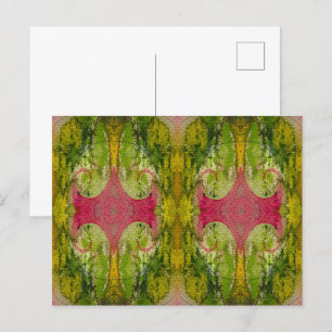 Cartão Postal Arte Abstrata Impressionista com Aquarela e Tinta