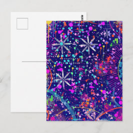 Cartão Postal Arte abstrata Jubileu Azul