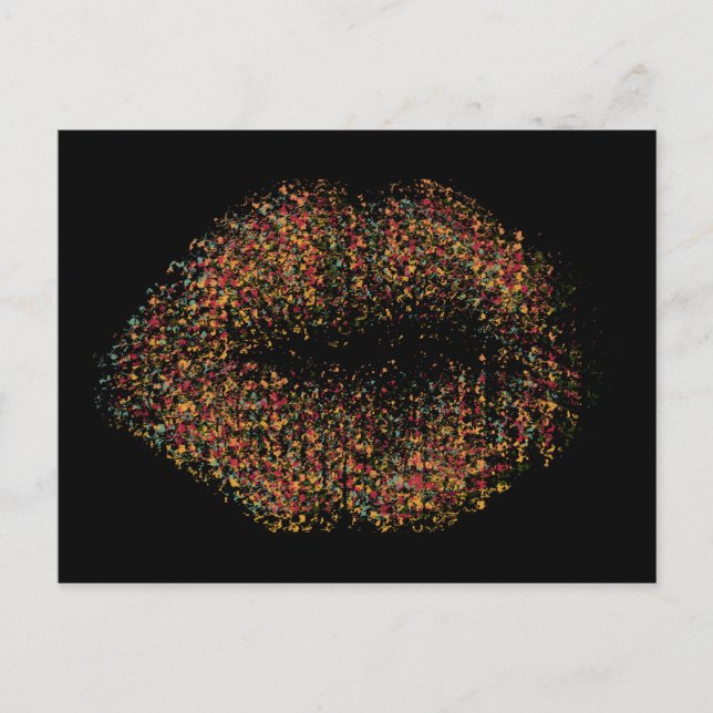 Cartão Postal Arte Abstrata Moderna Lábios #10 (Frente)