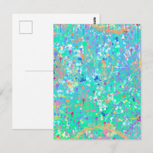 Cartão Postal Arte abstrata: Pequenas criaturas marinhas
