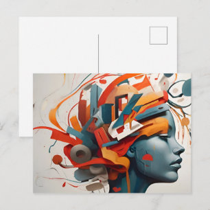 Cartão Postal Arte abstrata saúde mental
