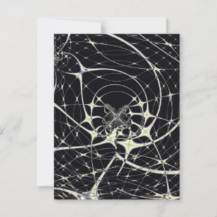 Cartão Postal Arte Abstrata Teia de Aranha Dourada