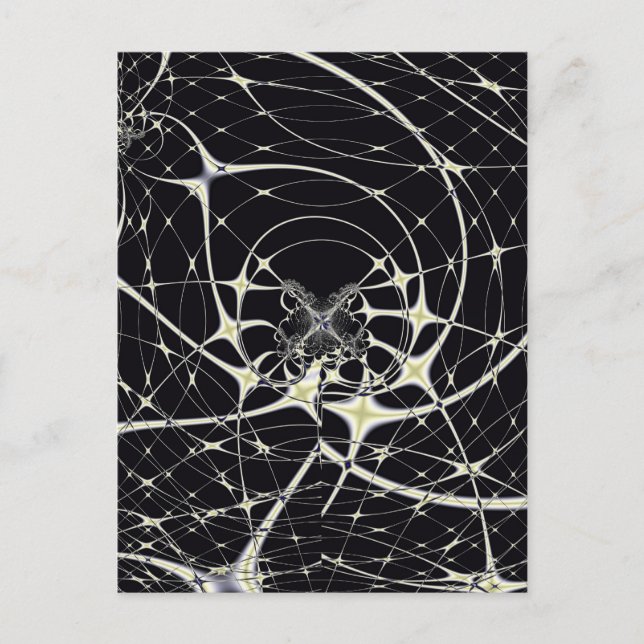 Cartão Postal Arte Abstrata Teia de Aranha Dourada (Frente)