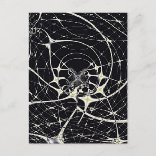 Cartão Postal Arte Abstrata Teia de Aranha Dourada