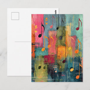 Cartão Postal Arte abstrata tema musical