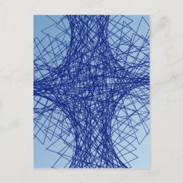 Cartão Postal arte abstrato azul do caos