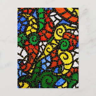 Cartão Postal Arte Abstrato Colorida Moderna