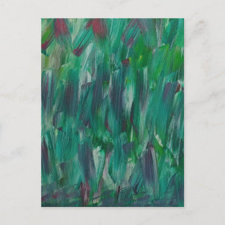 Cartão Postal Arte Abstrato Colorido Verde Vermelho Branco Escon