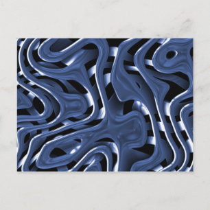 Cartão Postal Arte Abstrato de Cromo Azul Suave