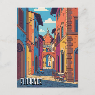 Cartão Postal Arte Abstrato de Viagens Florença Itália
