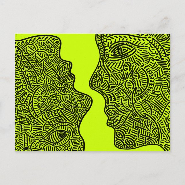 Cartão Postal Arte abstrato original (Frente)