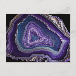 Cartão Postal Arte Acrílica de Gemstone Roxo