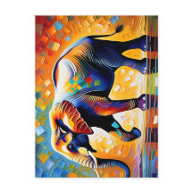 Arte africana sobre a vida selvagem majestosa e vi