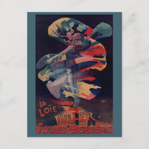 Cartão Postal Arte Antiga Modernista, Loie Fuller no Folies Berg