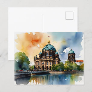 Cartão Postal Arte aquarela de Berlim