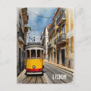 Cartão Postal Arte aquarela de Lisboa