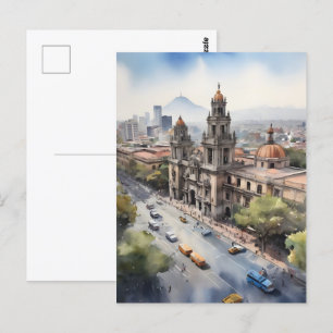 Cartão Postal Arte aquarela do México