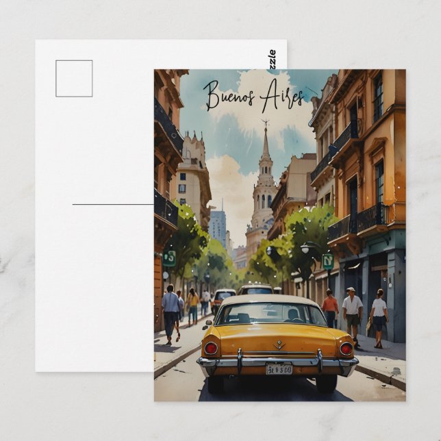 Cartão Postal Arte aquática de Buenos Aires (Frente/Verso)