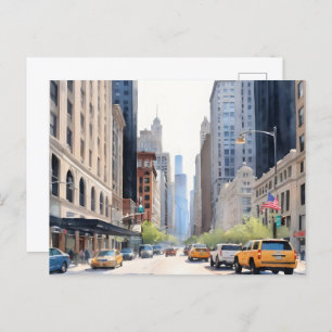 Cartão Postal Arte aquosa de Chicago