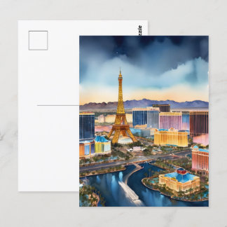 Cartão Postal Arte aquosa de Las Vegas