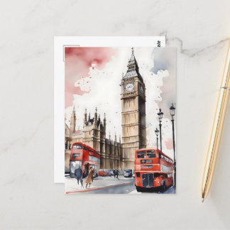 Cartão Postal Arte aquosa de Londres